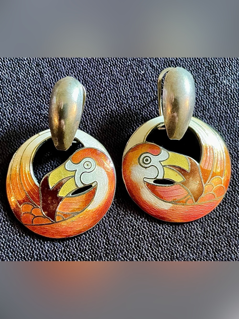 Vintage cloisonné earrings